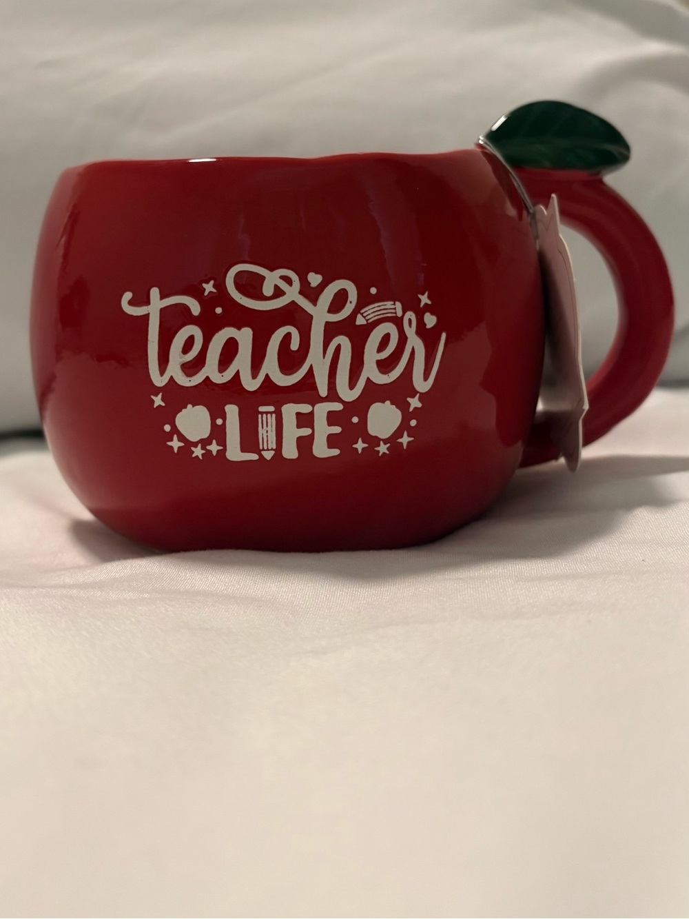 Teacher Life Red Apple Ceramic Mug - New
